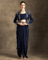 Vintage Indigo Blue Ensemble Indo Western